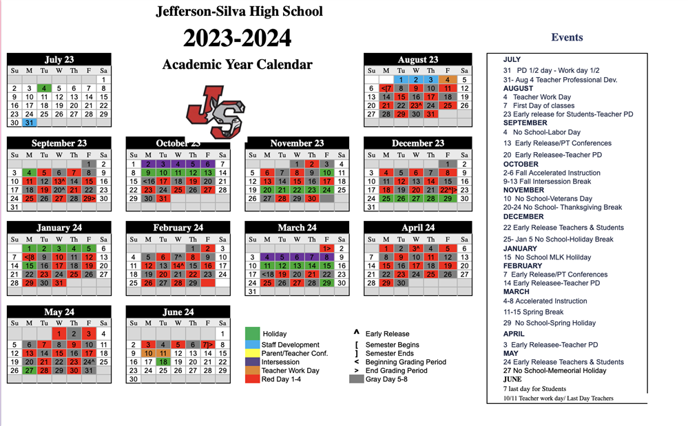 Red/Gray Calendar
